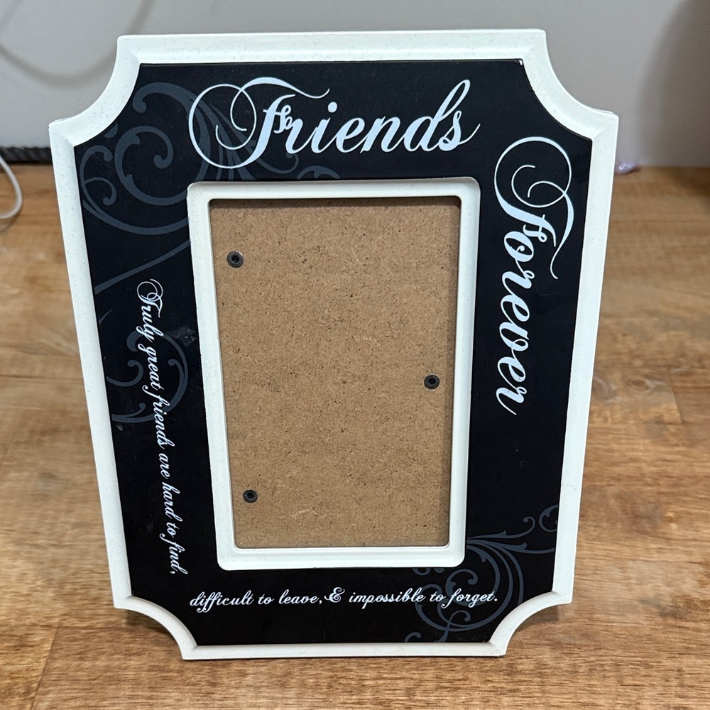 Elegant Black and White Friends Forever Photo Frame